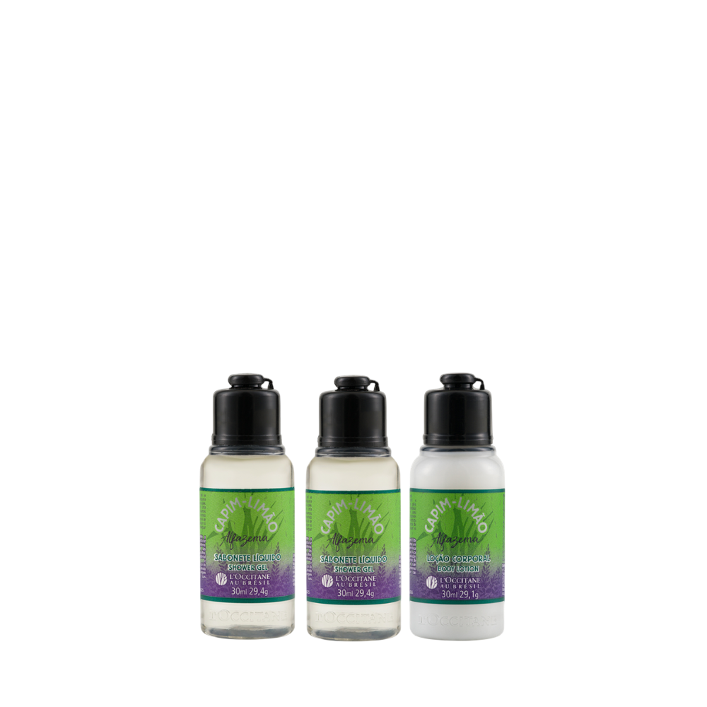 Combo Capim-Limão Alfazema: 2 Sabonetes e 1 Loção Corporal